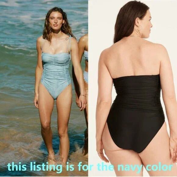 J. Crew Navy Blue One-Piece Swimsuit Removeable Straps 22 NWT UPF 50 - Picture 3 of 14
